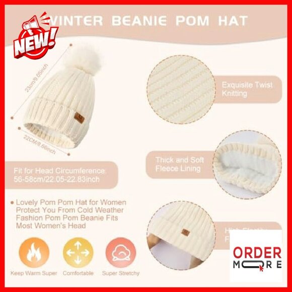 Winter Beanie Scarf Gloves Set Fleece Lined Touchscreen 3-in-1 main image 2